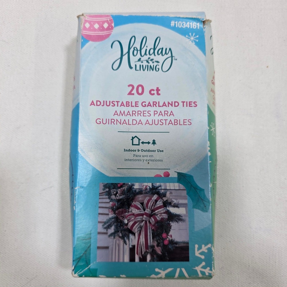 Holiday Living Adjustable Garland Ties 20 ct Green Indoor Outdoor 7202220GLO